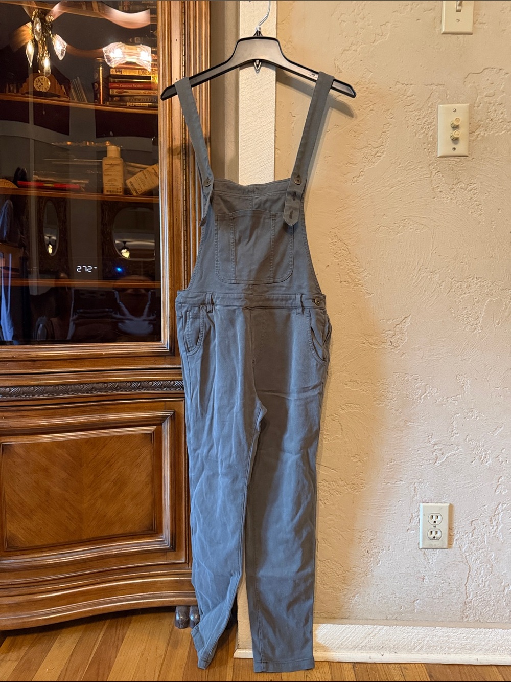 On The Road Gray Women's Denim Overalls